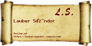 Lauber Sándor névjegykártya