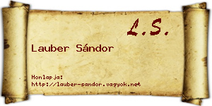 Lauber Sándor névjegykártya